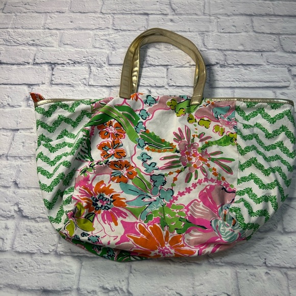 Lilly Pulitzer for Target Floral Tote with Gold Handles - Picture 3 of 9